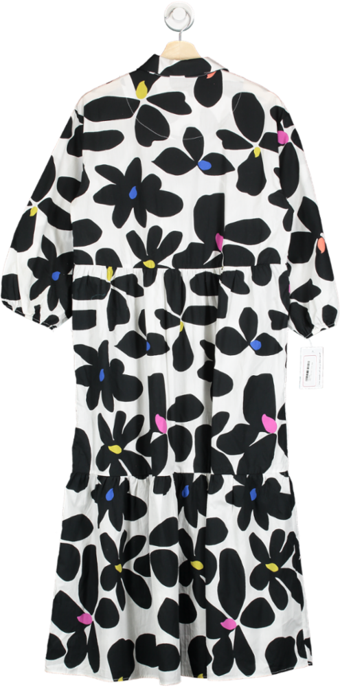 Marimekko Black & White Floral Midi Dress Size M