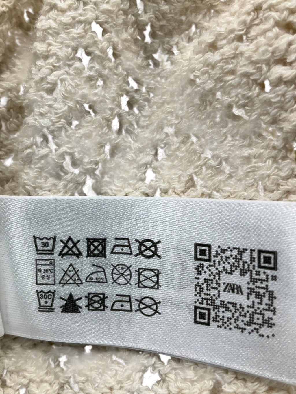 ZARA Beige Soft Ruffle Crochet Cardigan UK S