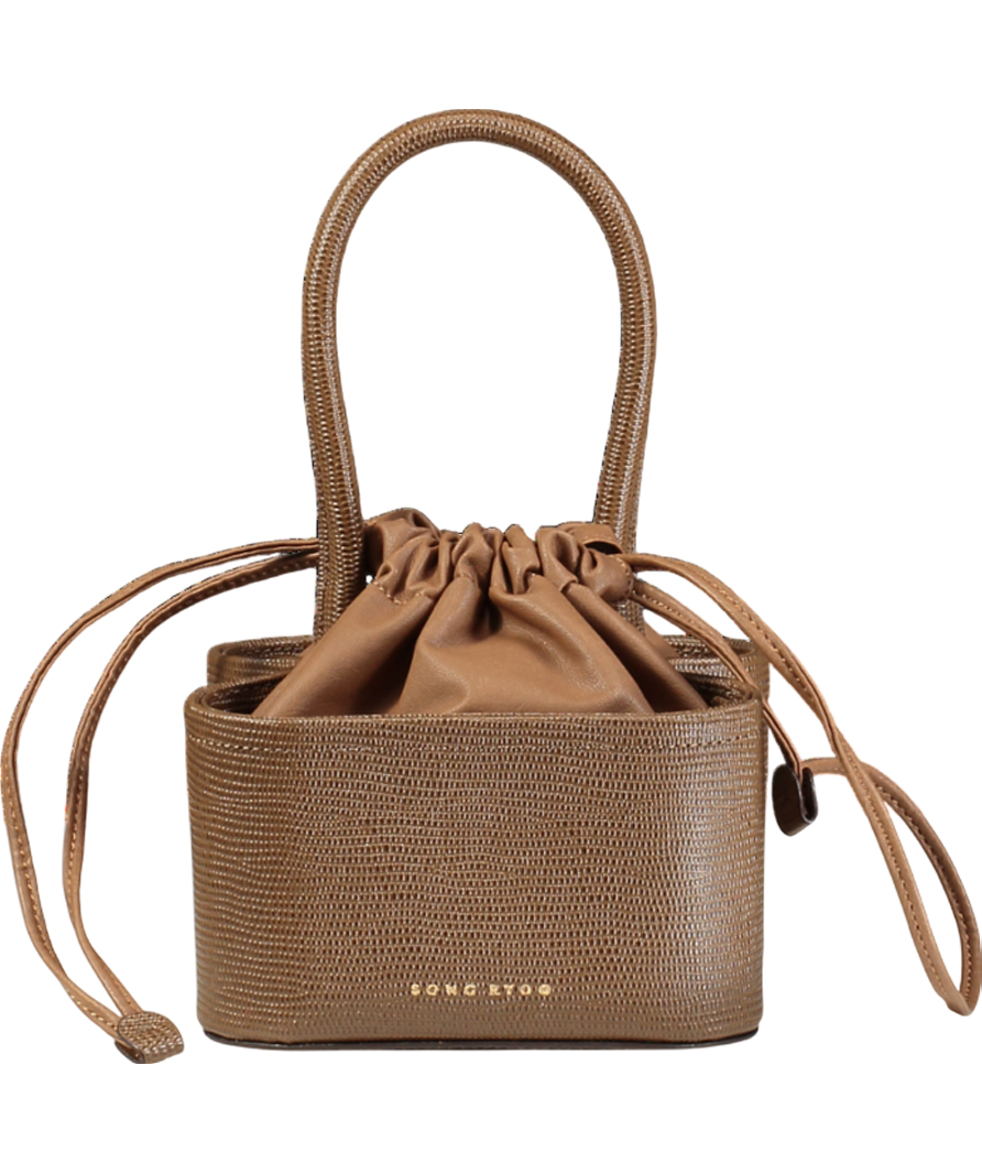 Song Ryoo Brown Curvy Top Handle Bucket Bag