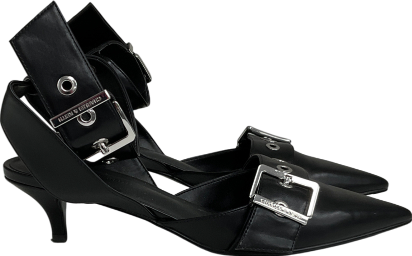Charles & Keith Black Grommet-strap Kitten-heel Pumps UK 5 EU 38 👠