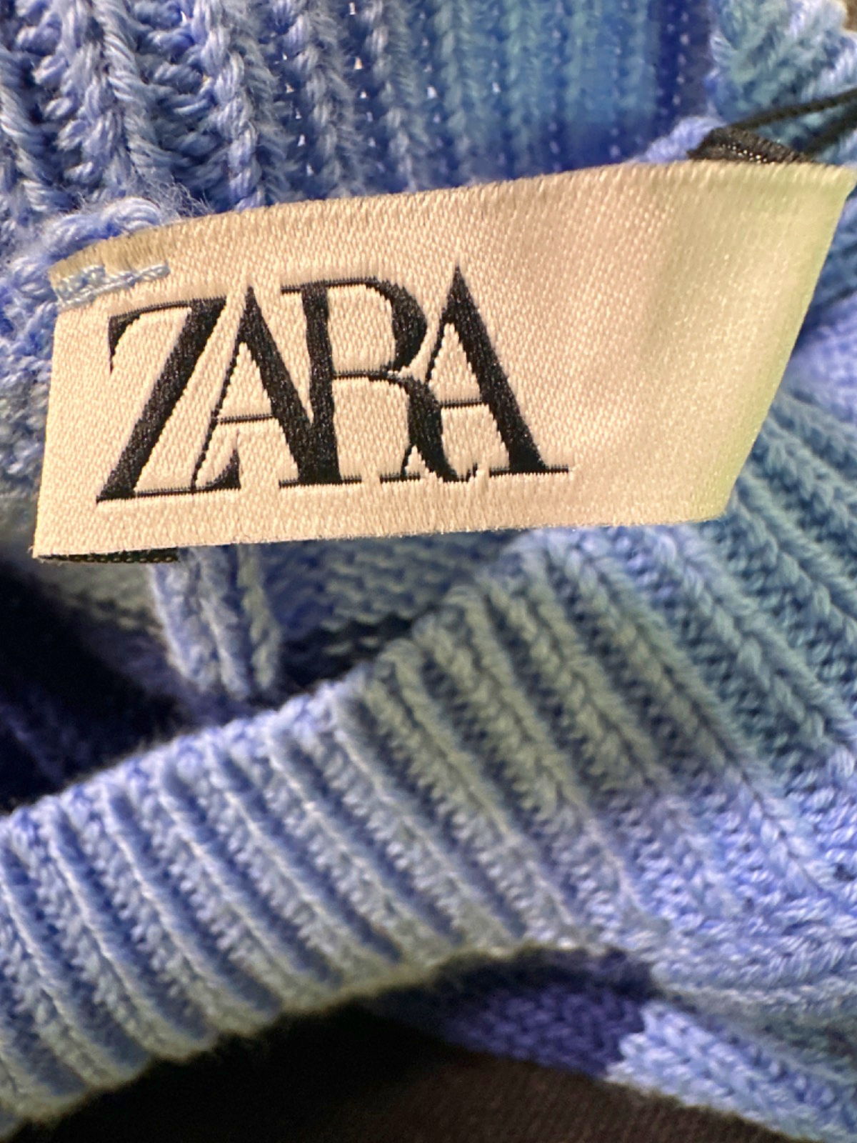 Zara Blue Striped Knit Vest UK S