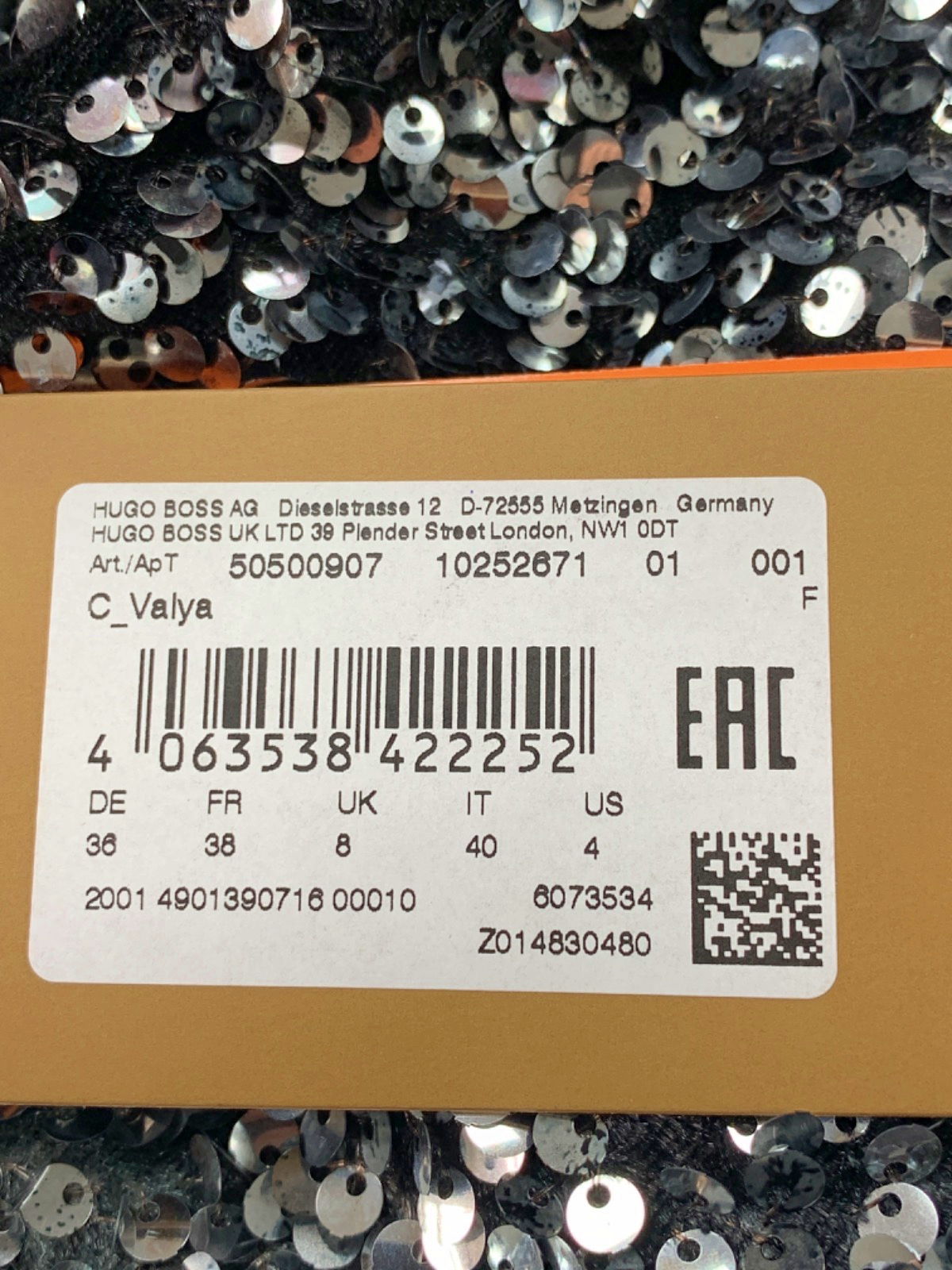 HUGO BOSS Black Sequin Mini Skirt UK 8