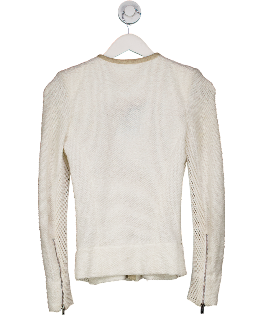 IRO White Amiya Zip Up Jacket UK 8