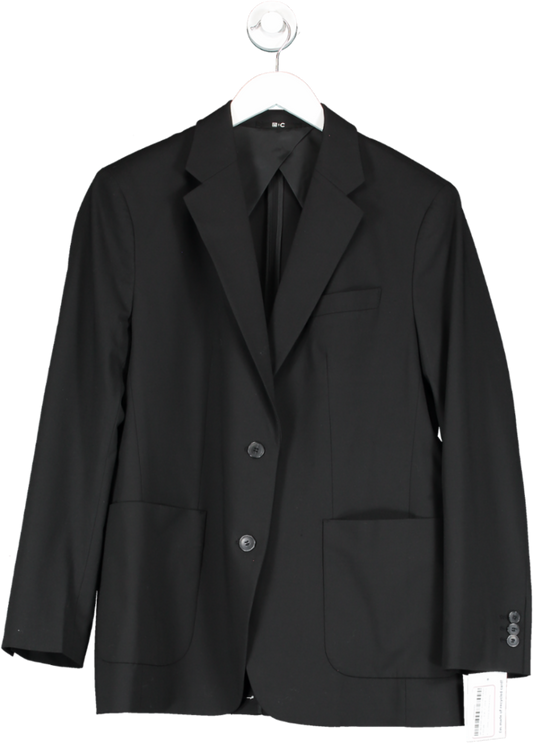 Uniqlo Black Double Breasted Blazer Jacket UK S