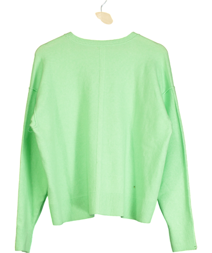 Free People Green Seam Detail Crewneck Jumper UK XS