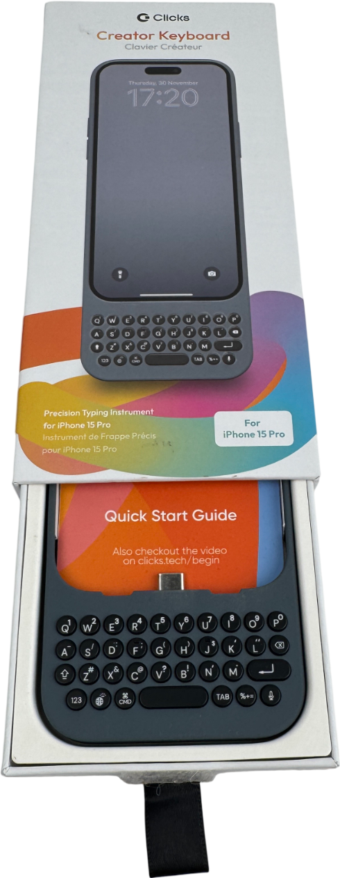 CLICKS Grey Keyboard For Iphone 15 Pro One Size