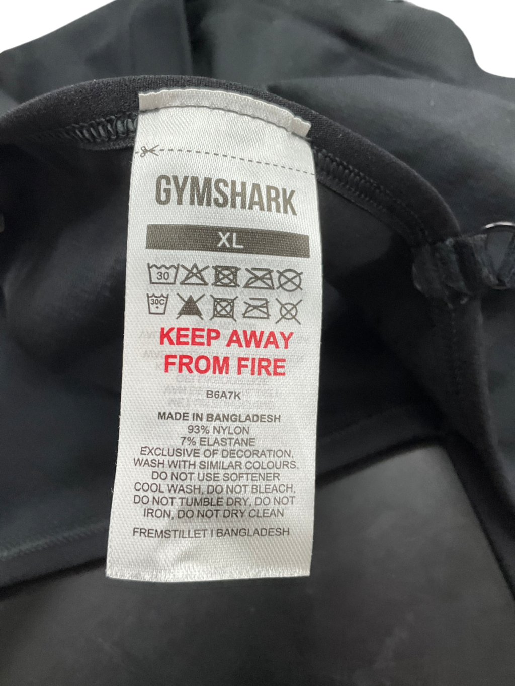 gymshark Black Seamless V Neck Bralette UK XL