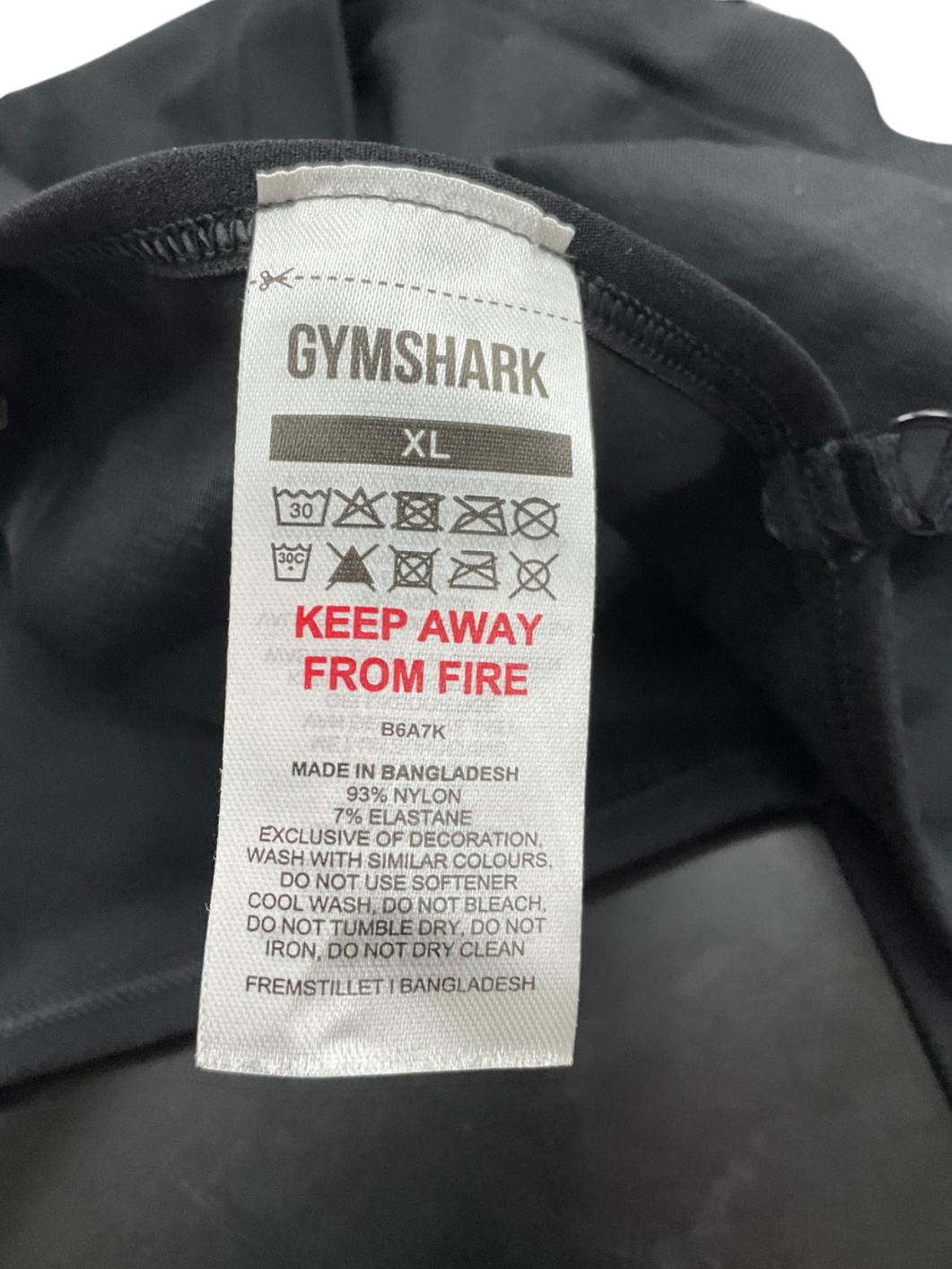 gymshark Black Seamless V Neck Bralette UK XL