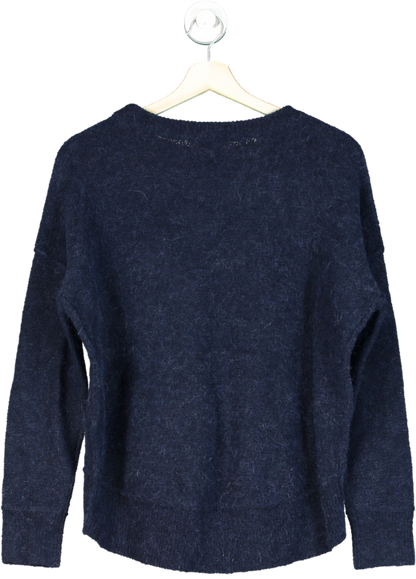 By Malene Birger Navy Soft Mohair Navy Dip Back Pullover UK XXS