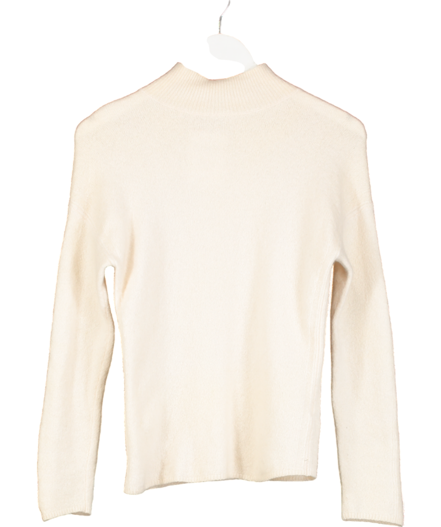 REISS White Martha Wool-cashmere Crew Neck Jumper In Cream UK XS
