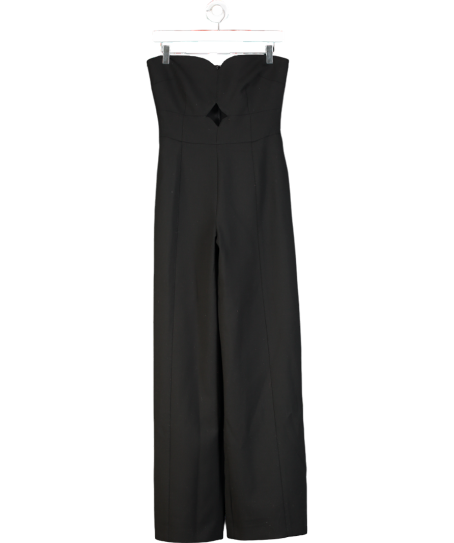 Karen Millen Black Stretch Bandeau Tailored Wide Leg Jumpsuit UK 8