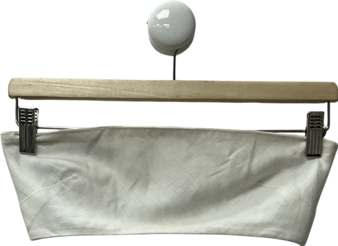 House of CB Tanice White Linen Mix Bandeau Top UK XS