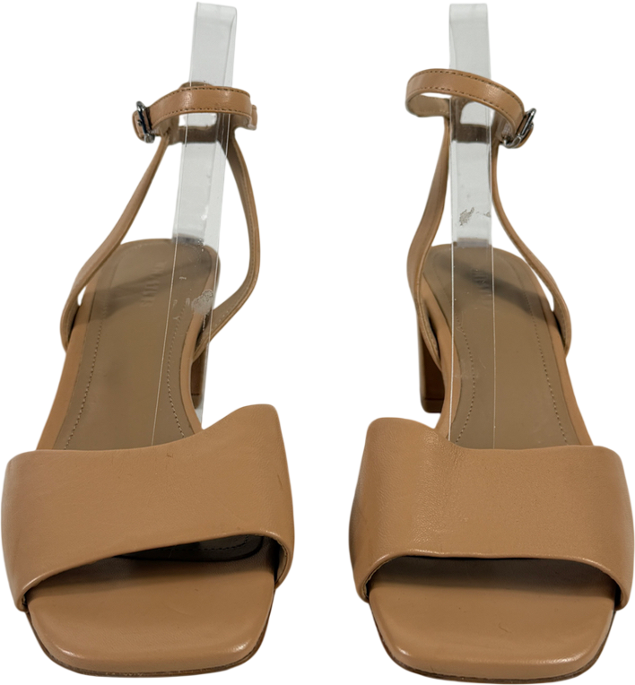 Whistles Brown Nude Block Heel Emerson Sandals UK 6 EU 39 👠
