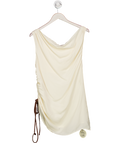 vrg girl Cream Ruched Side Mini Dress UK 8