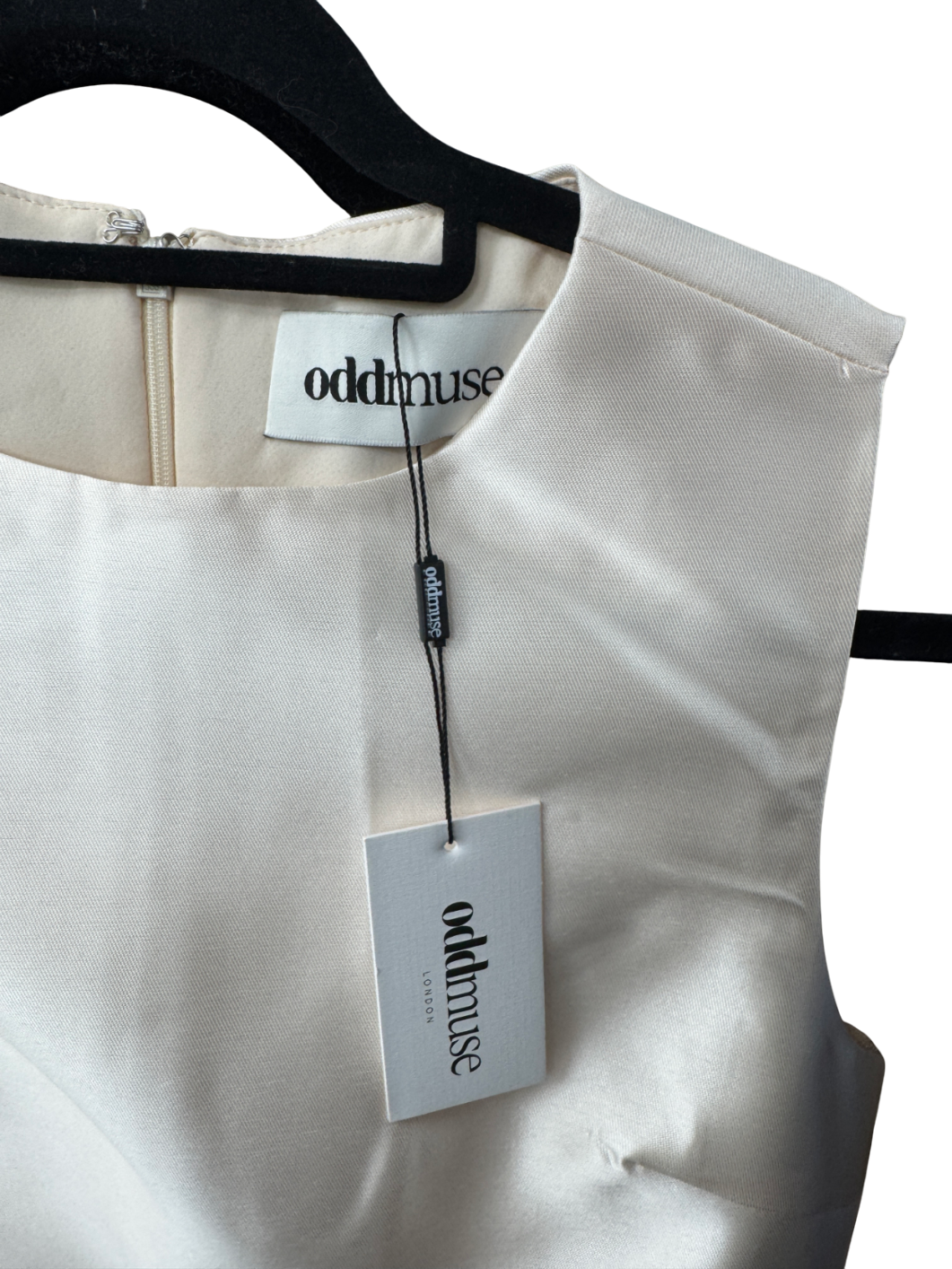 ODDMUSE Cream Satin Mini Dress UK S