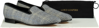 Lord Loafers Black/Grey Plaid Handmade Loafers UK 11