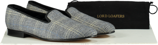 Lord Loafers Black/Grey Plaid Handmade Loafers UK 11