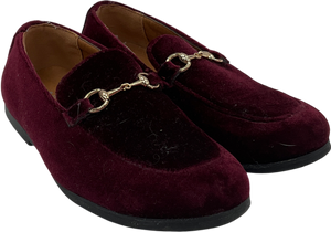 romano Faux Suede Horsebit Loafers Burgundy UK 10 EU 28 👼