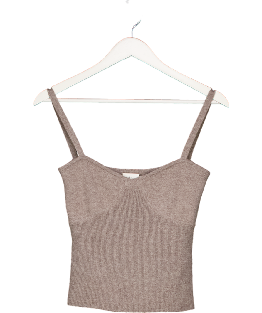 almada label Grey Cashmere Tank Top UK S