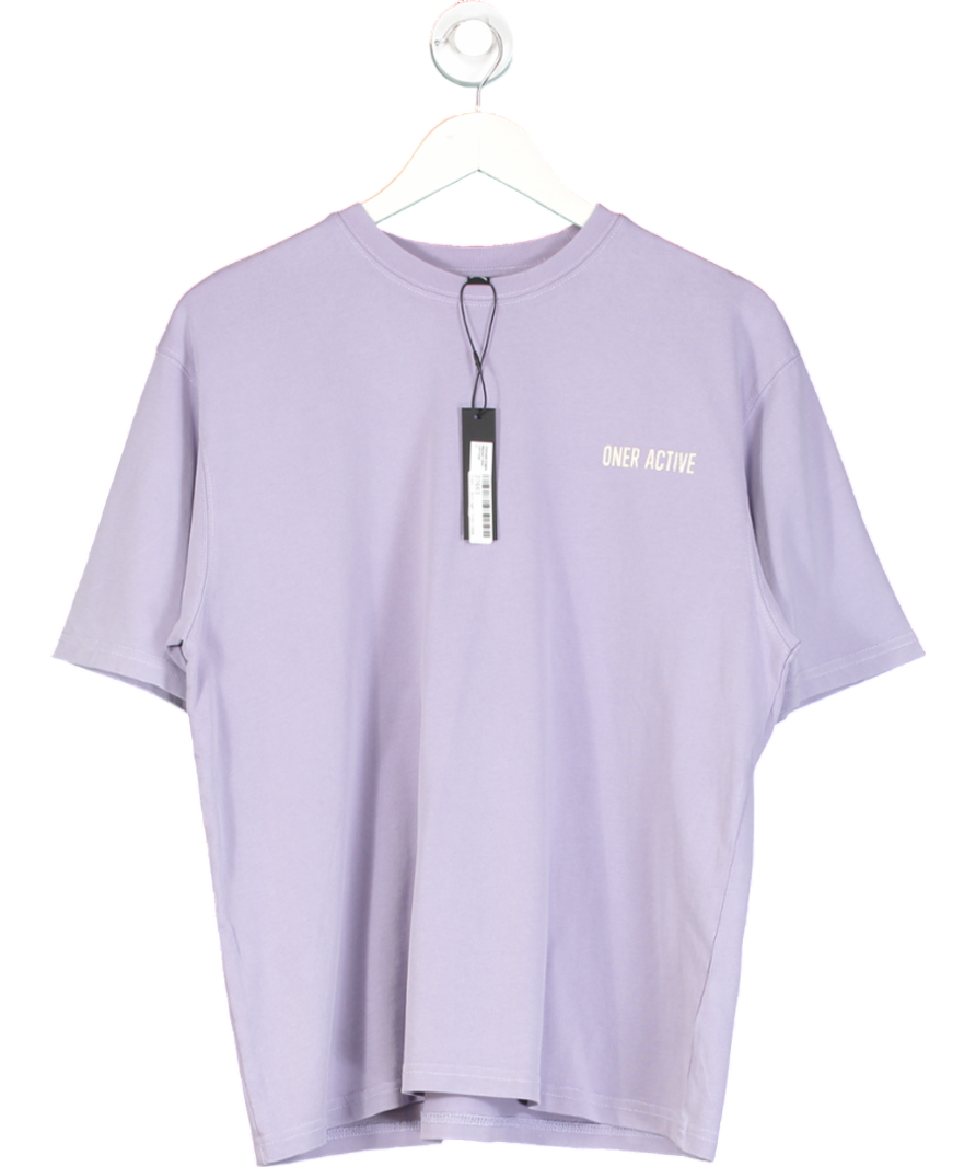 Oner Active Purple Oversized Graphic Washed T Shirt UK S