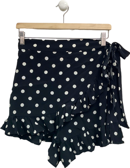 Zara Black Polka Dot Wrap Skort UK S