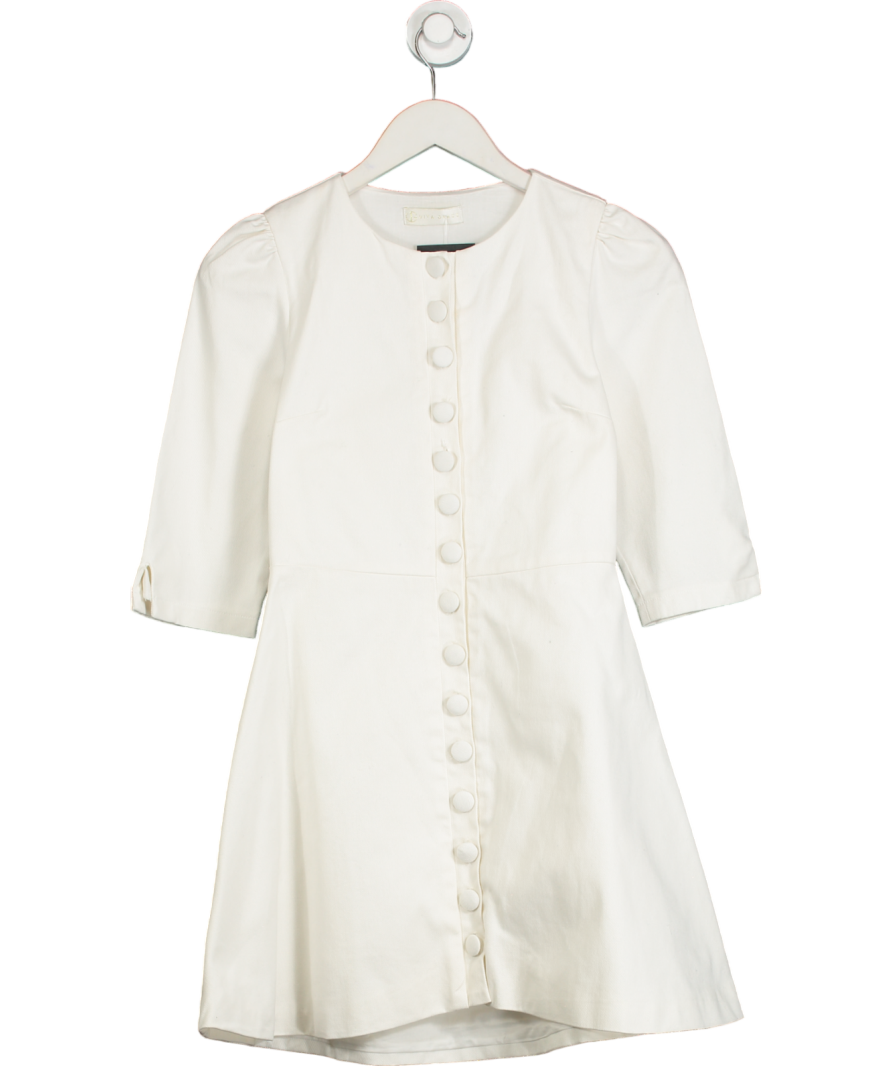 Vita Grace White Roma Elegant Denim Day Dress UK XS