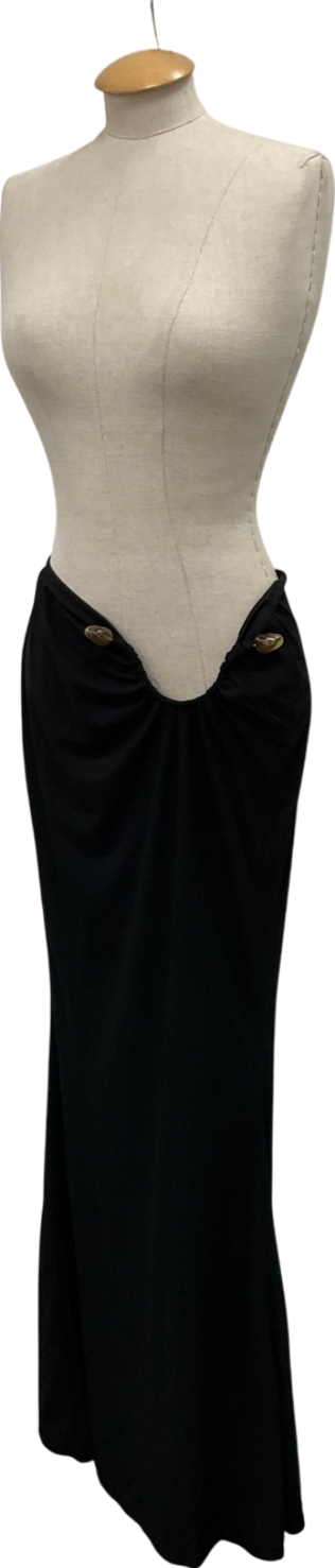 Fashion Nova Black Maxi Skirt With Cut Out UK XS