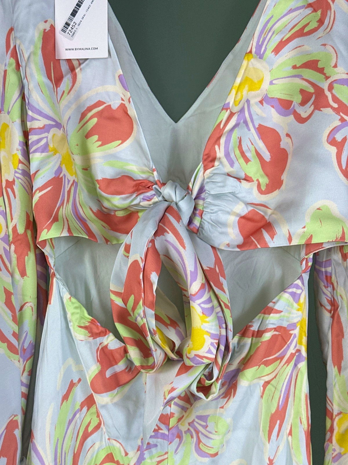 By Malina Floral Tie-Back Maxi Dress One Size