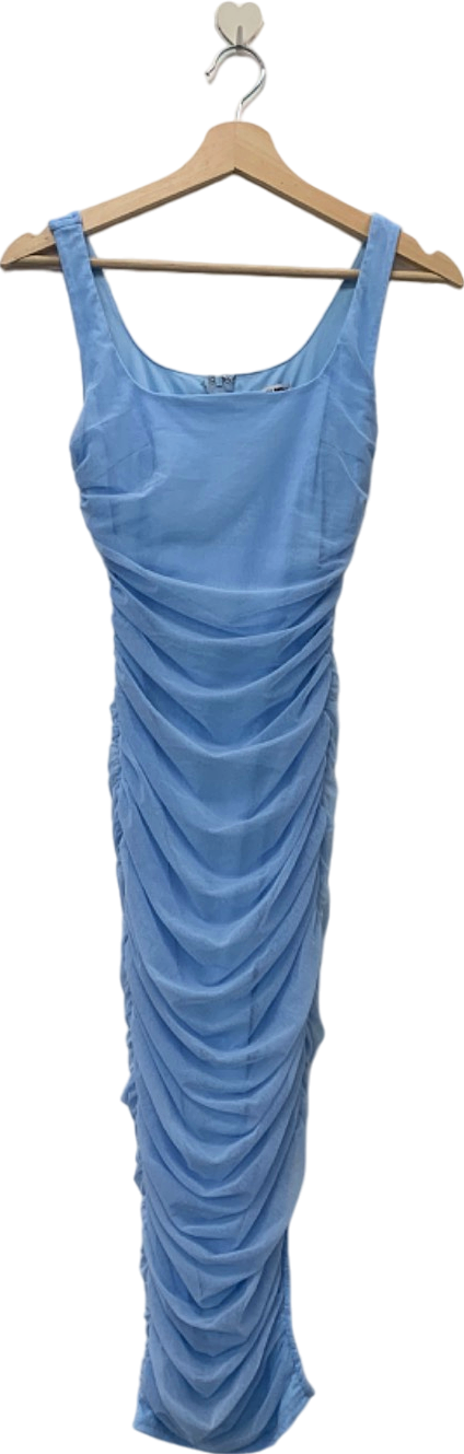 Fashion Nova Blue Ruched Bodycon Dress XS