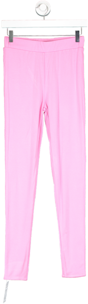Naked Wardrobe Pink Textured Leggings UK 14