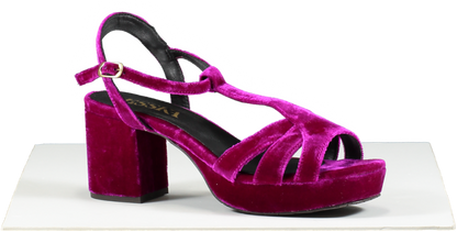 Esska Purple Charlie Velvet Heeled Sandals UK 7 EU 40 👠