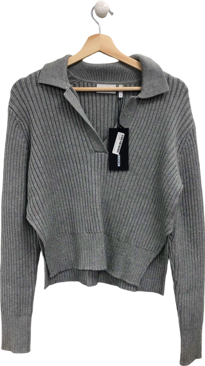 Weekday Grey Halima Piké Rib Sweater Small