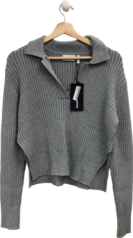 Weekday Grey Halima Piké Rib Sweater Small