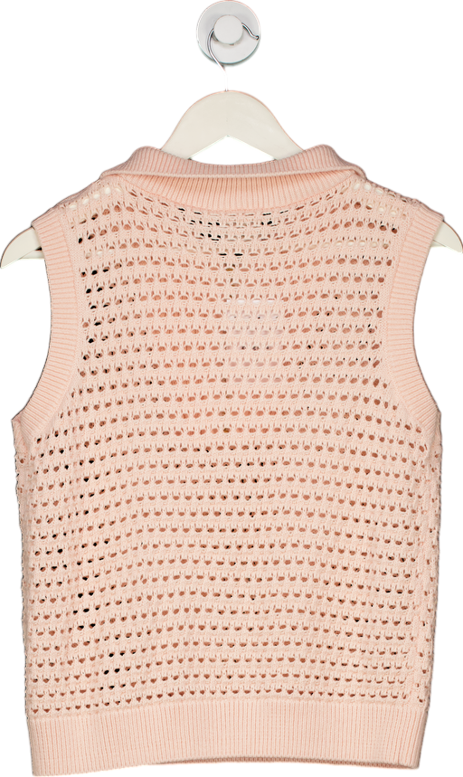 Varley Pink Knitted Sleeveless Top Medium