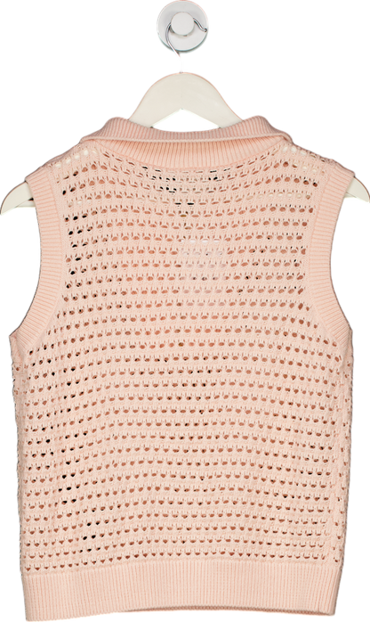 Varley Pink Knitted Sleeveless Top Medium