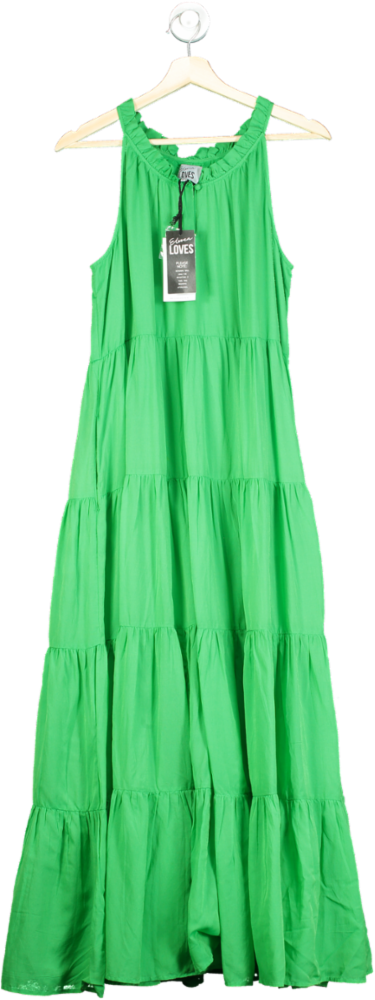 Eleven Loves Green Ruby Tiered Maxi Dress UK M/L