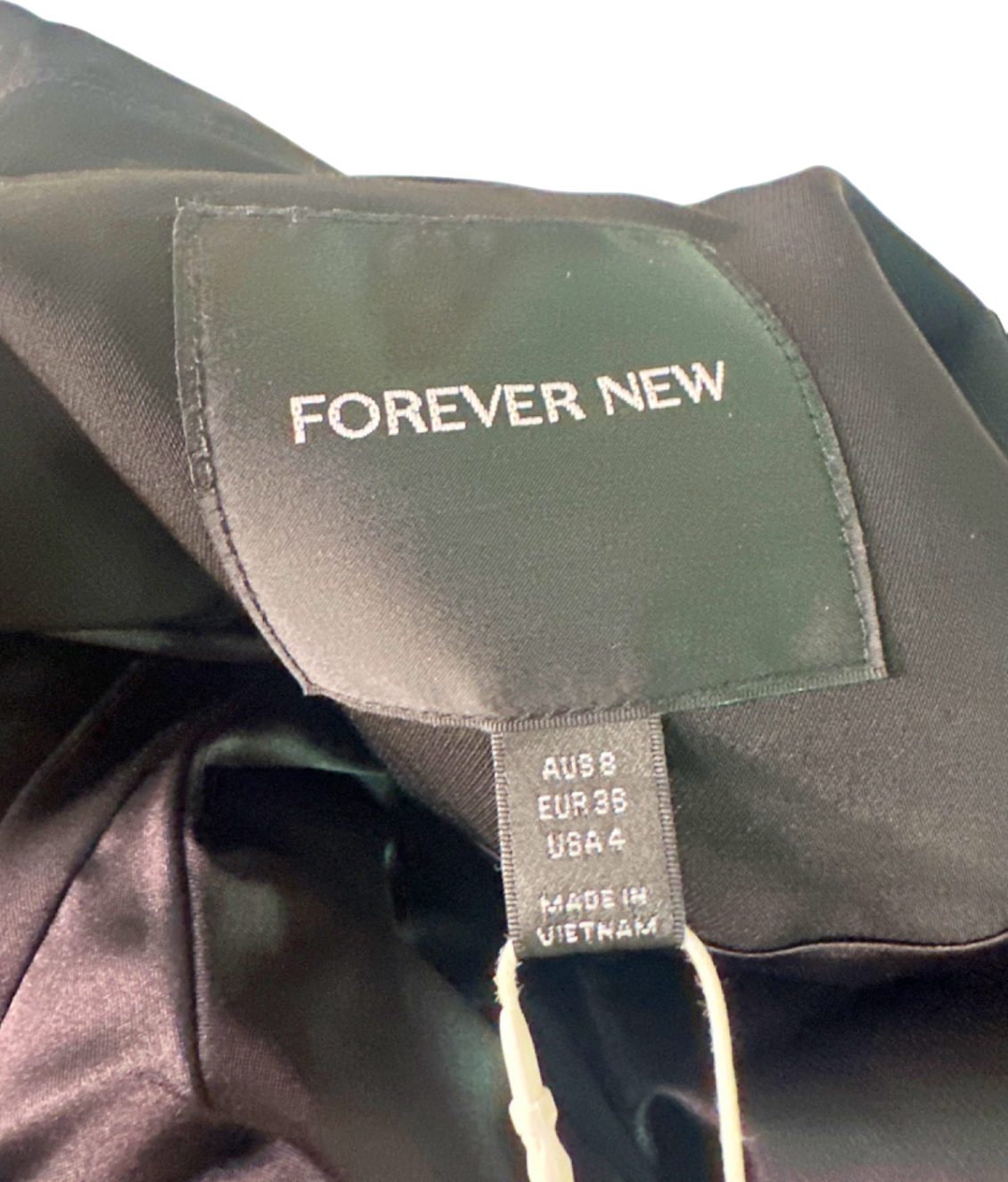 Forever New Black Double-Breasted Trench Coat UK 8