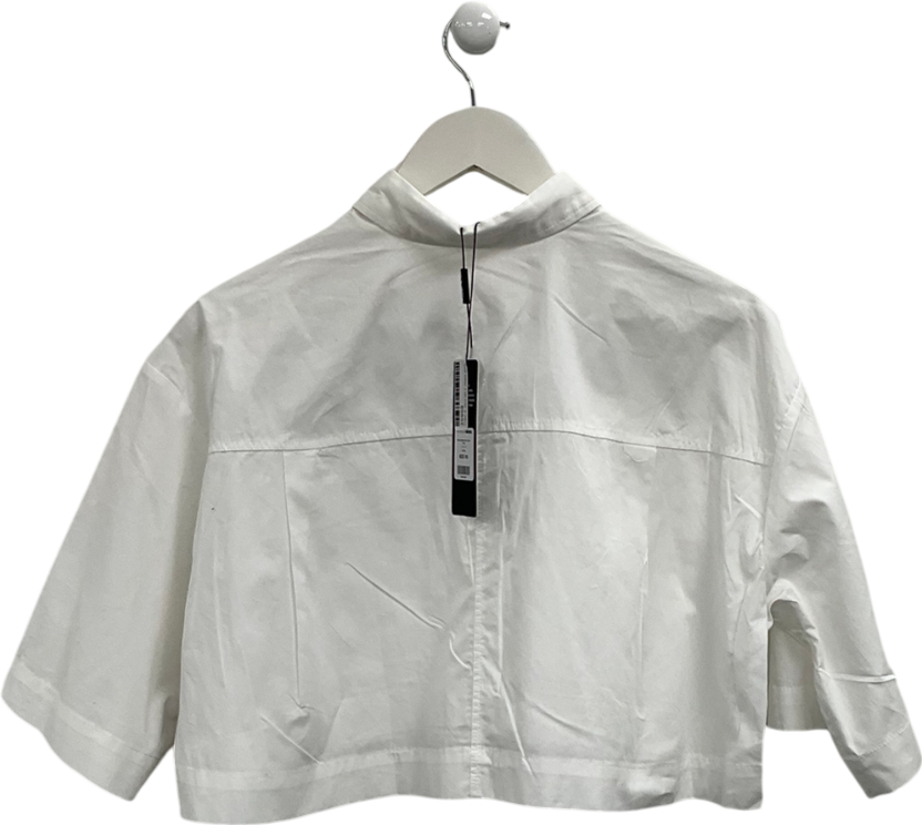 Fashion Nova White Busy Weekends Poplin Shirt UK XS