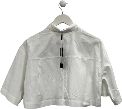 Fashion Nova White Busy Weekends Poplin Shirt UK XS