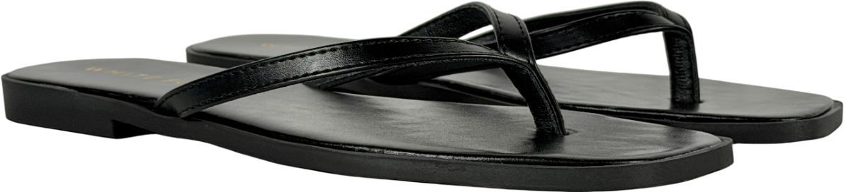 White Fox Black Breccan Thong Sandals UK 7 EU 40 👠