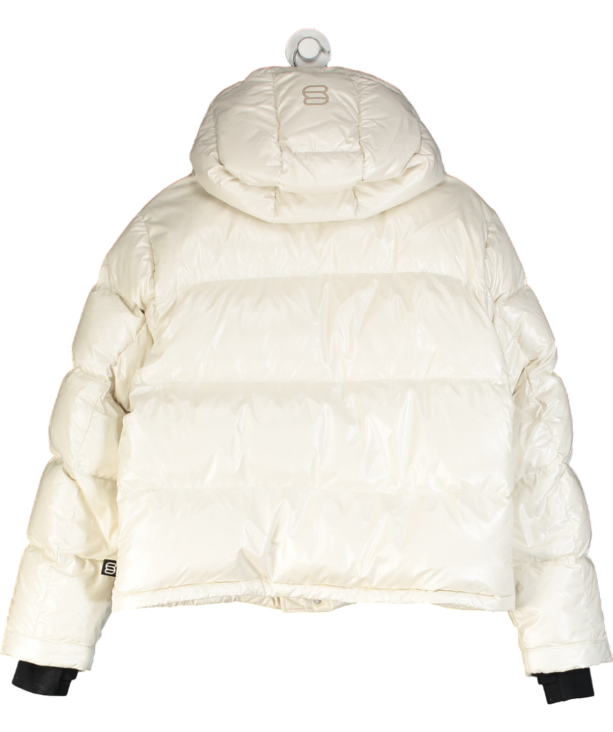 The Super Puff Matte Pearl Water And Wind Repellent Shorty Down Puffer Jacket UK M