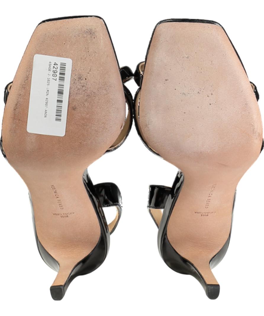 Veronica Beard Black Patent Stiletto Sandal UK 8 EU 41 👠