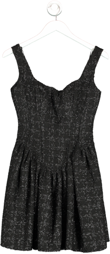 Unum Diem Black Jacquard Glittery Dress UK S