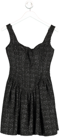 Unum Diem Black Jacquard Glittery Dress UK S