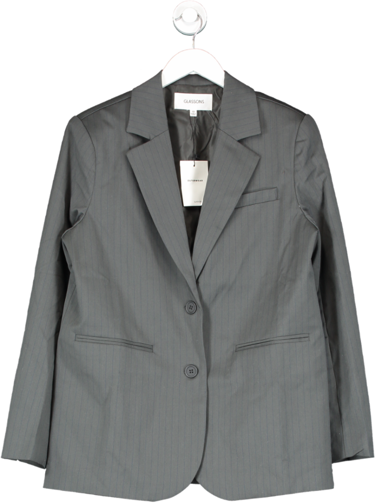 Glassons Grey Oxford Pinstripe Jacket UK 10