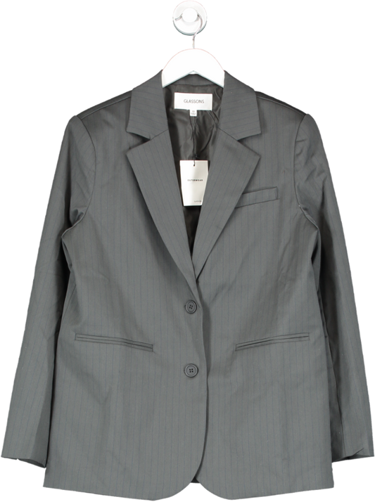 Glassons Grey Oxford Pinstripe Jacket UK 10