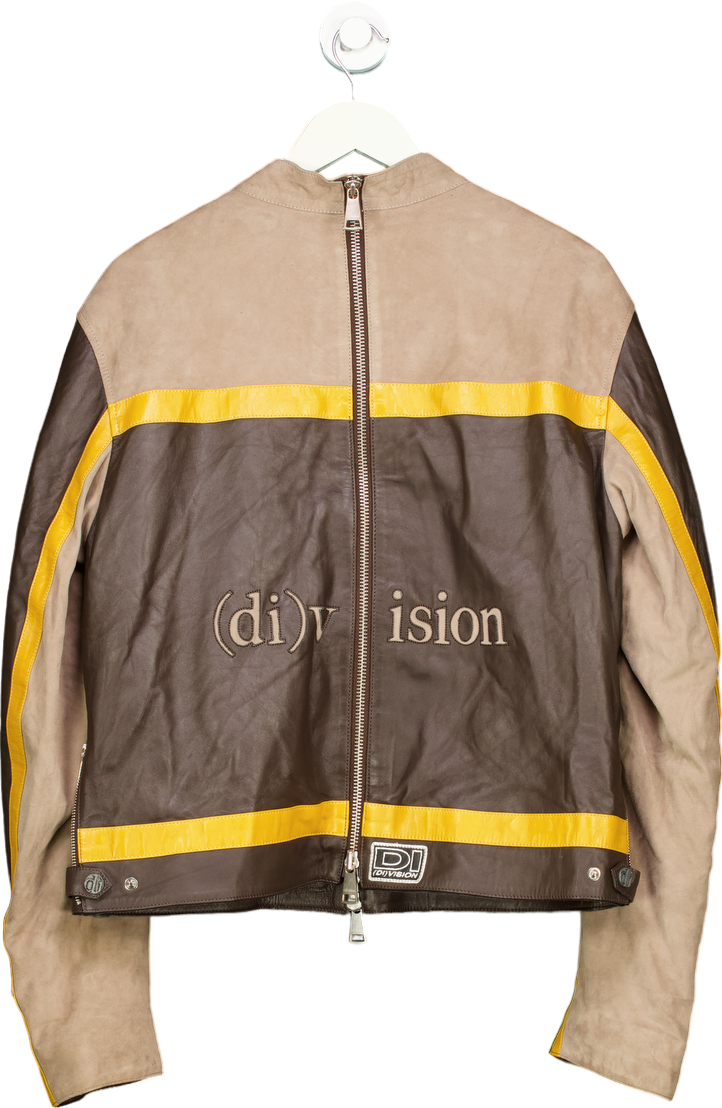 (di)vision Brown Leather Racing Jacket UK XS