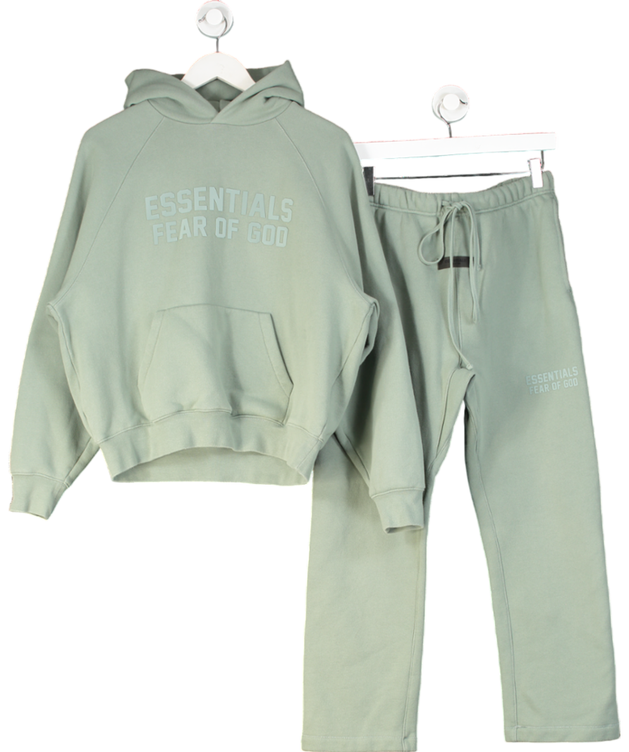 Fear Of God Essentials 2-Piece Green Hoodie And Joggers Set UK XS