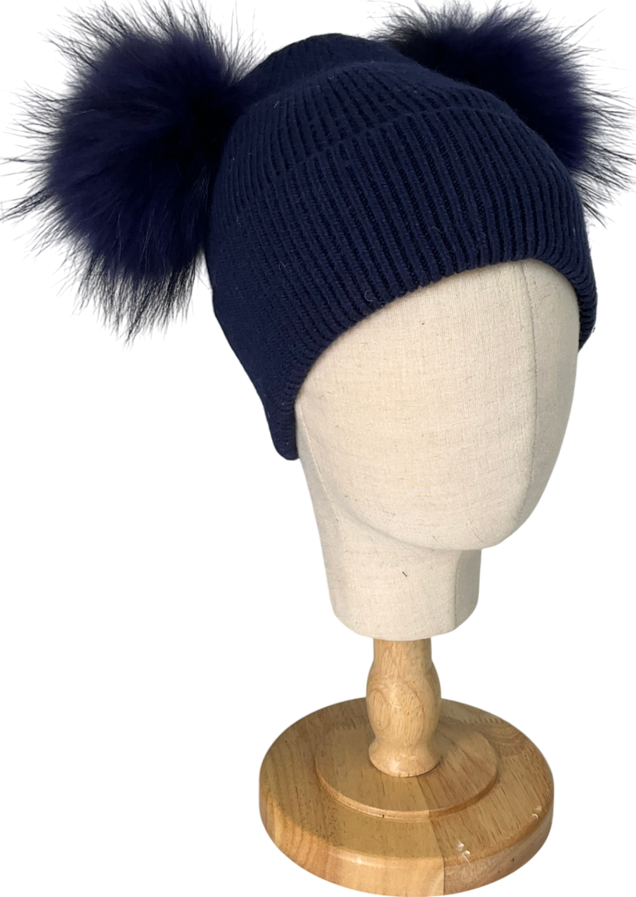 Blue Pom Pom Hat One Size