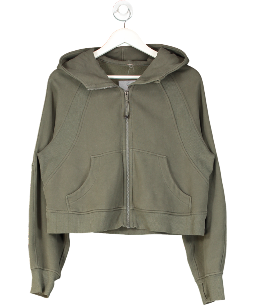 Lululemon Khaki Green Scuba Full Zip Hoodie UK S/M